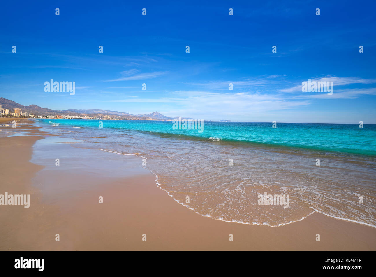 El Campello beach Muchavista playa in Alicante at Costa Blanca of Spain ...