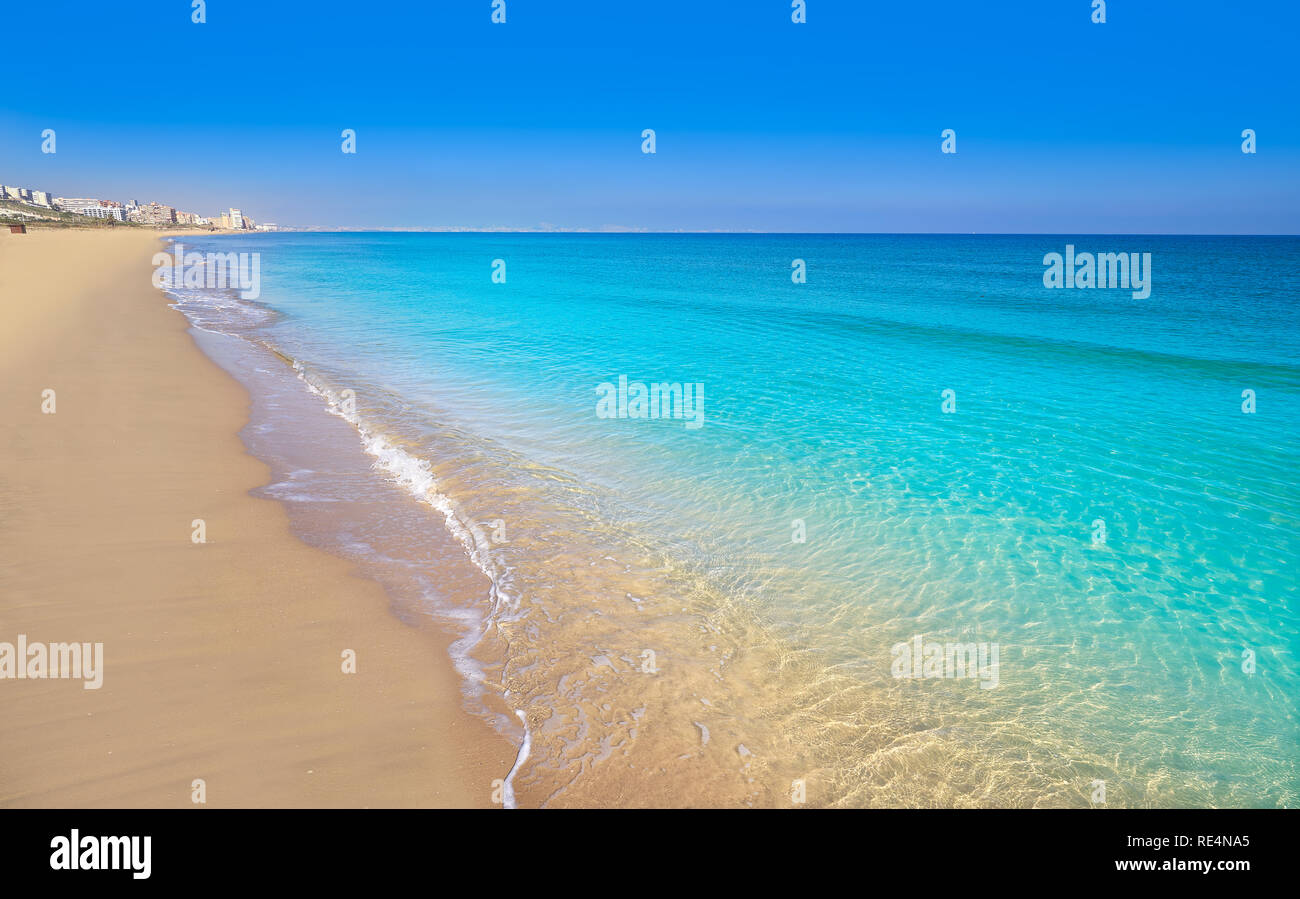 El Carabassi beach in Elx Elche of Alicante in Spain at Costa Blanca also Carabasi Stock Photo