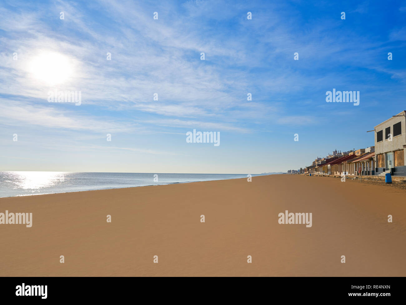 Guardamar del Segura Centre beach in Alicante of Spain at Costa Blanca Stock Photo
