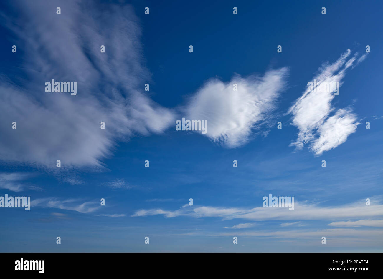 Blue sky in summer with white clouds background Stock Photo - Alamy