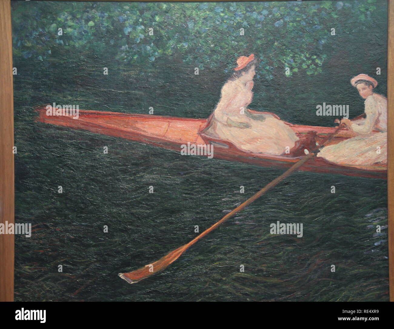 A canoa sobre o Epte, Canoe on the Epte, circa 1890,  Claude Monet,  oil on canvas, Masp, São Paulo, Brazil Stock Photo