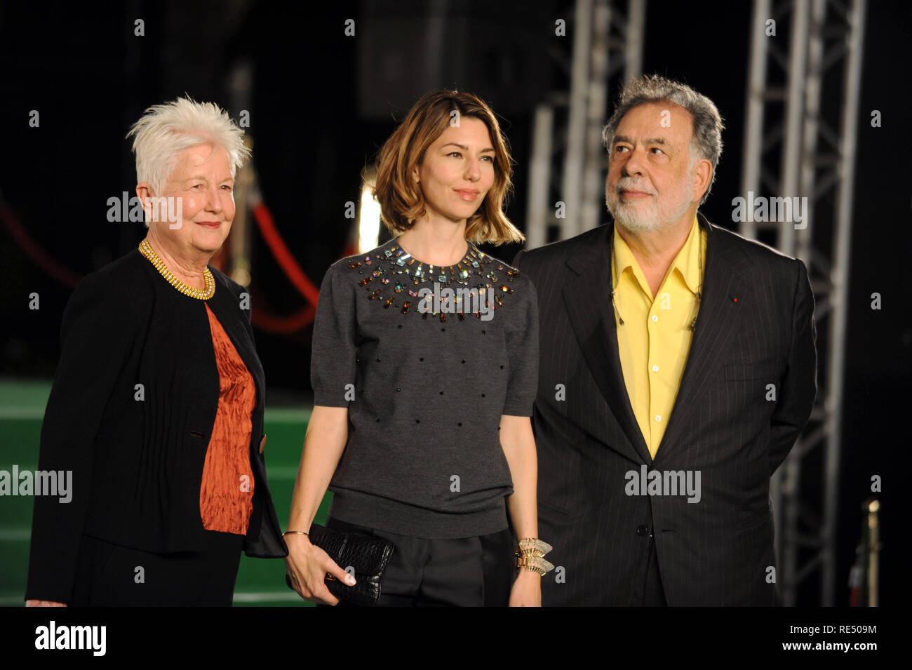 Elenor Coppola, Sofia Coppola and Francis Ford Coppola attend the 26th Tokyo International Film Festival Opening Ceremony at Roppongi Hills in Tokyo, Japan Oct. 17, 2013. Stock Photo