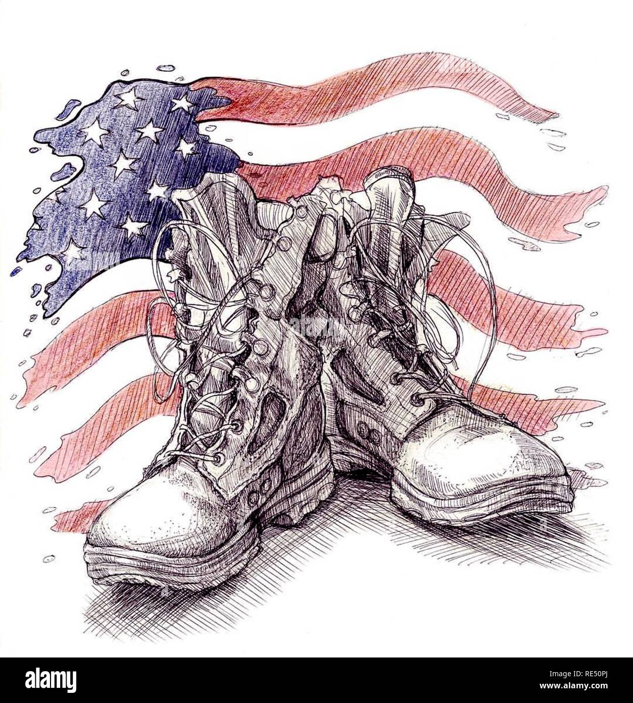 The illustration helped bring awareness to Veterans Day and to honor the military men and women who have worn the uniform in service of our country. Stock Photo