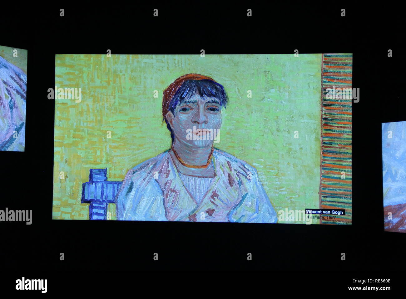 The Italian, 1887, Italian woman, Agostina Segatori, digital, screen,oil on canvas,  Paris, musée d'Orsay, Vincent van Gogh (1853-1890), 2016, CCBB, Stock Photo