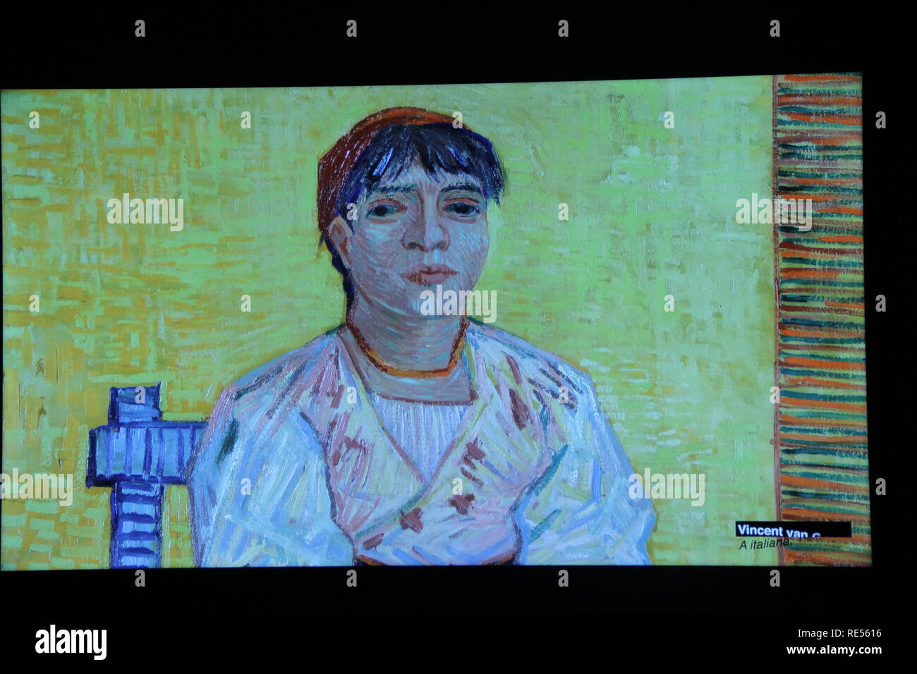 The Italian, 1887, Italian woman, Agostina Segatori, digital, screen,oil on canvas,  Paris, musée d'Orsay, Vincent van Gogh (1853-1890), 2016, CCBB, Stock Photo