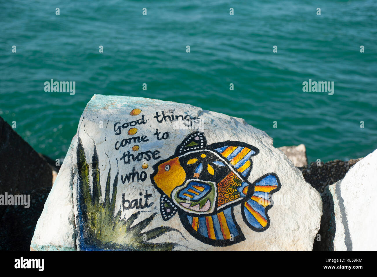 Welsh Painted Rocks Rock painting by the sea, New South Wales, Australia Stock Photo - Alamy