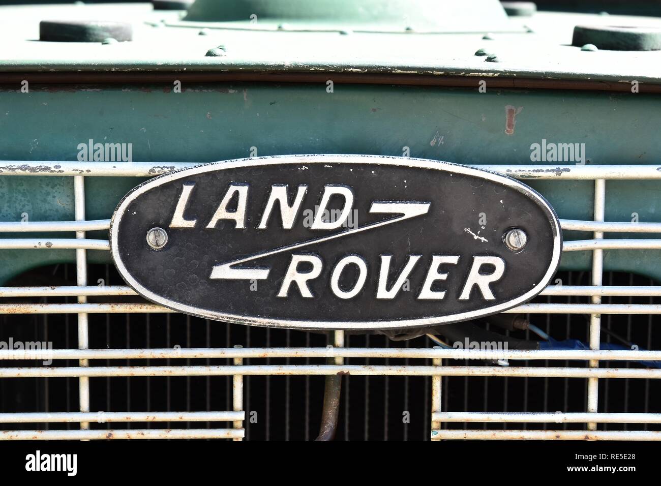 Land Rover name plate Stock Photo - Alamy