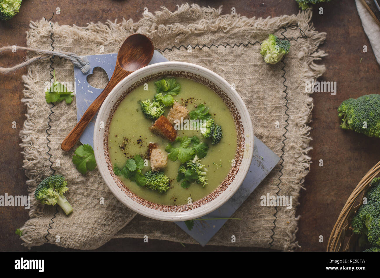 Delicious soup main dish, food photography, homemade food Stock Photo