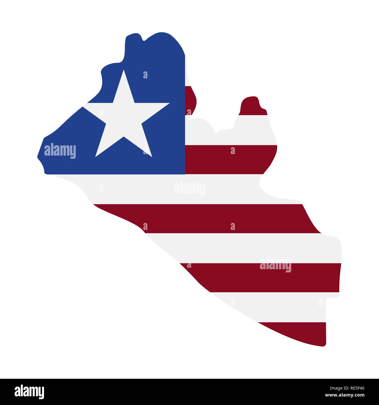 map of Liberia with flag inside. Liberia map illustration Stock Photo ...