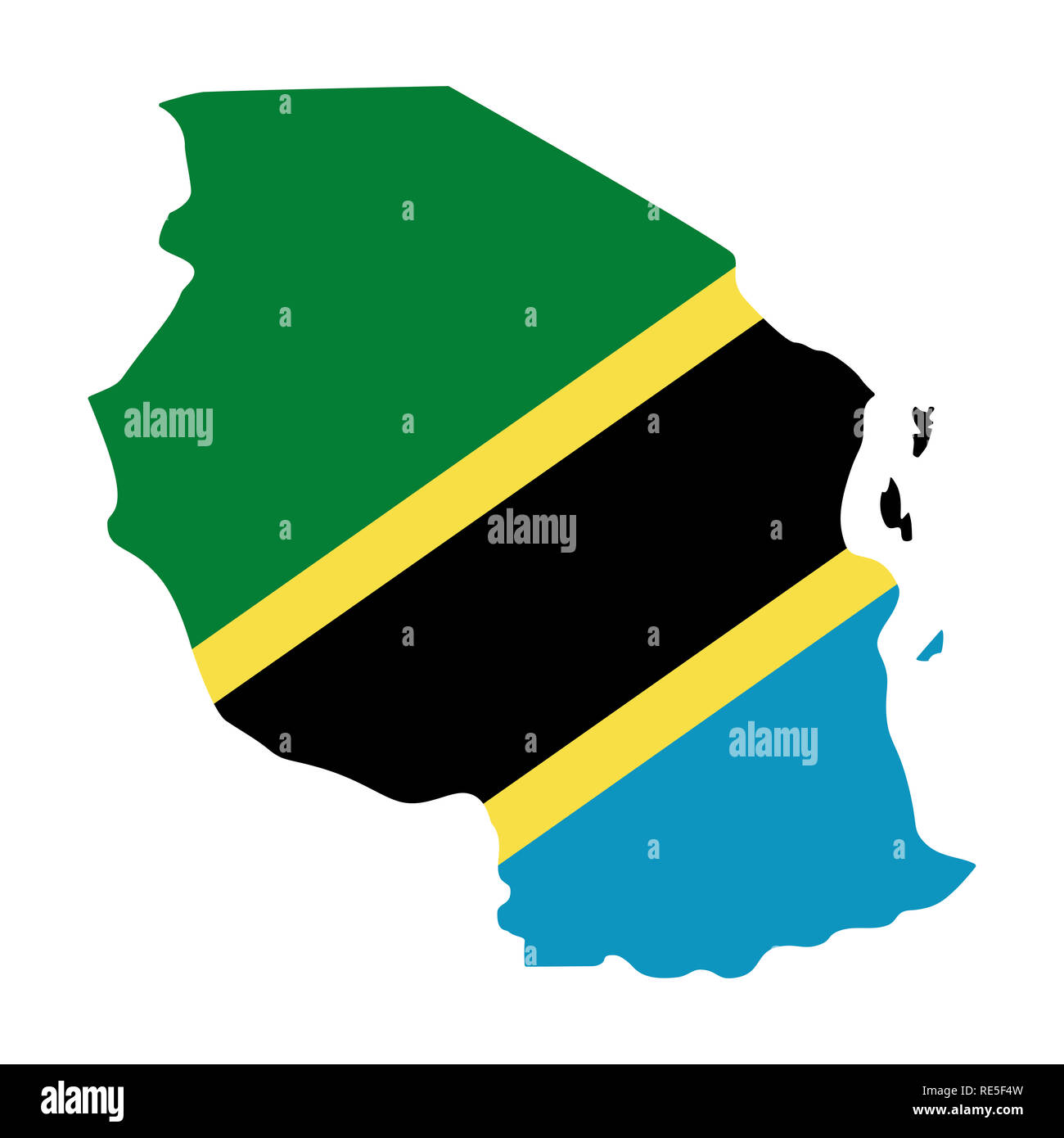 map of Tanzania with flag inside. Tanzania map illustration Stock Photo ...