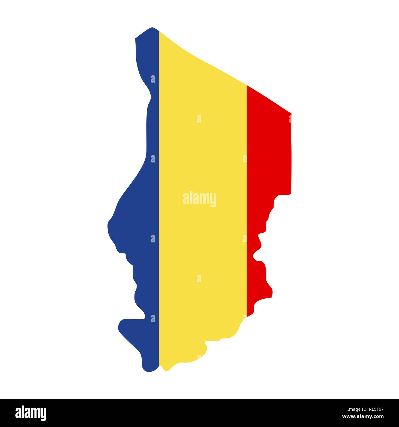 map of Chad with flag inside. Chad map illustration Stock Photo - Alamy
