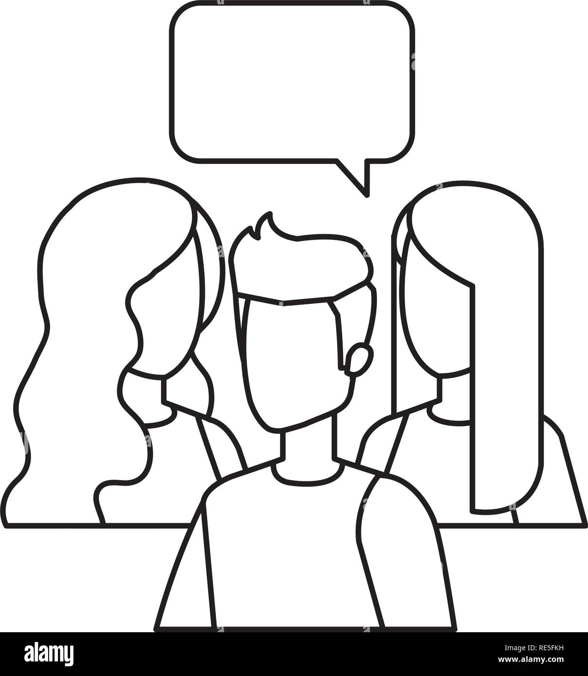 group of people with speech bubble characters Stock Vector Image & Art ...