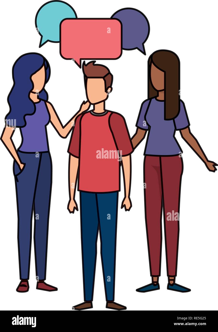 group of people with speech bubble characters Stock Vector Image & Art ...