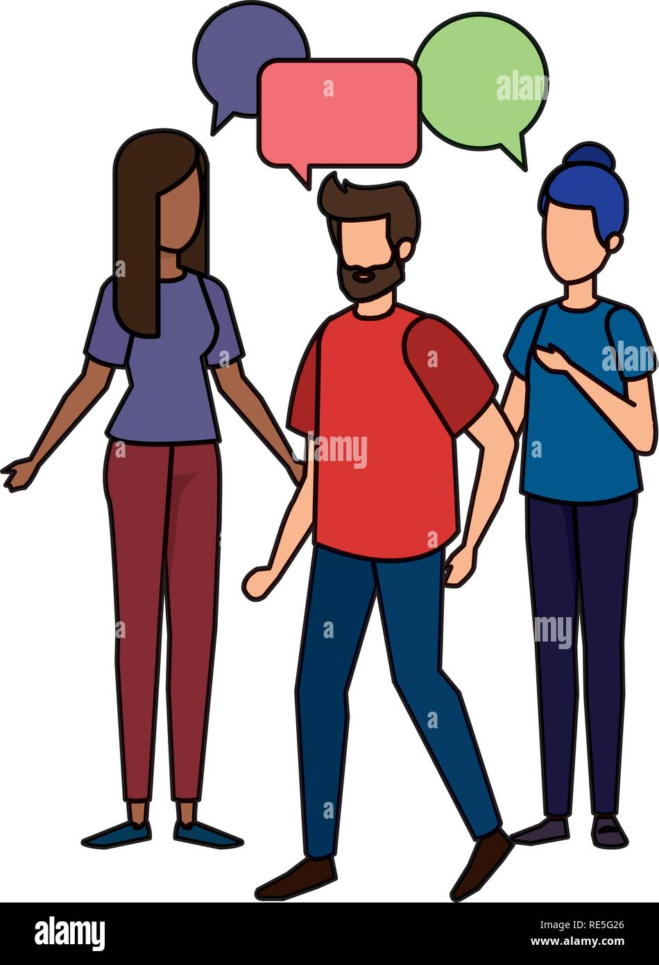 group of people with speech bubble characters Stock Vector Image & Art ...