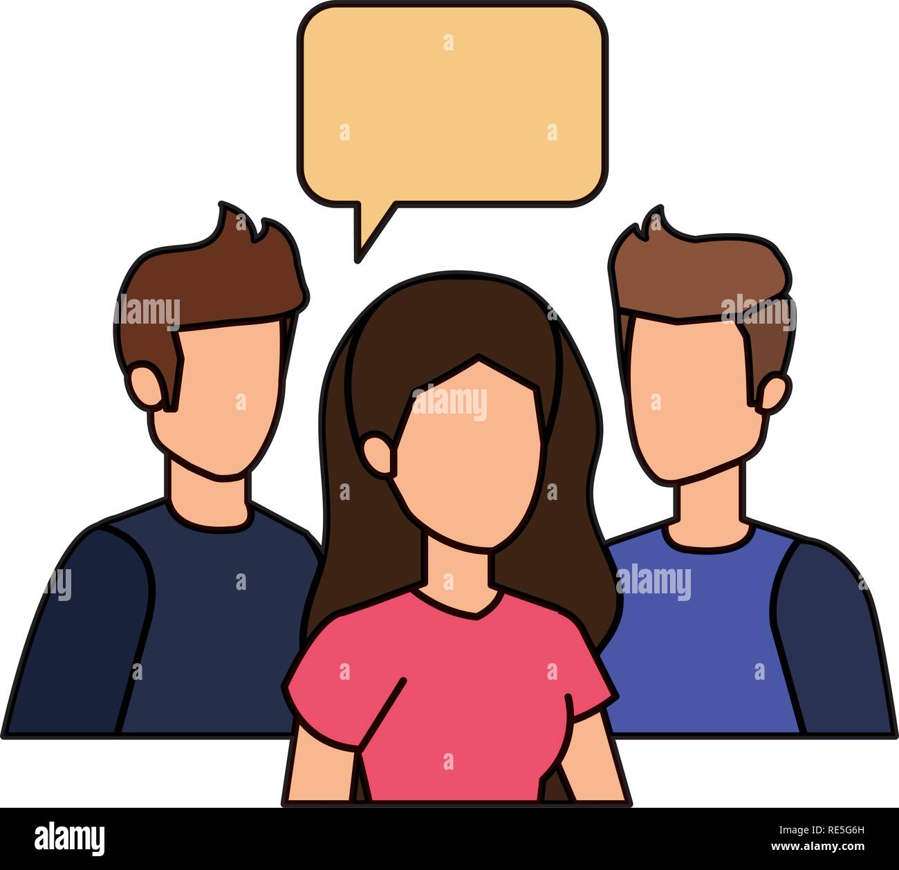 Group Of People With Speech Bubble Characters Stock Vector Image Art Alamy