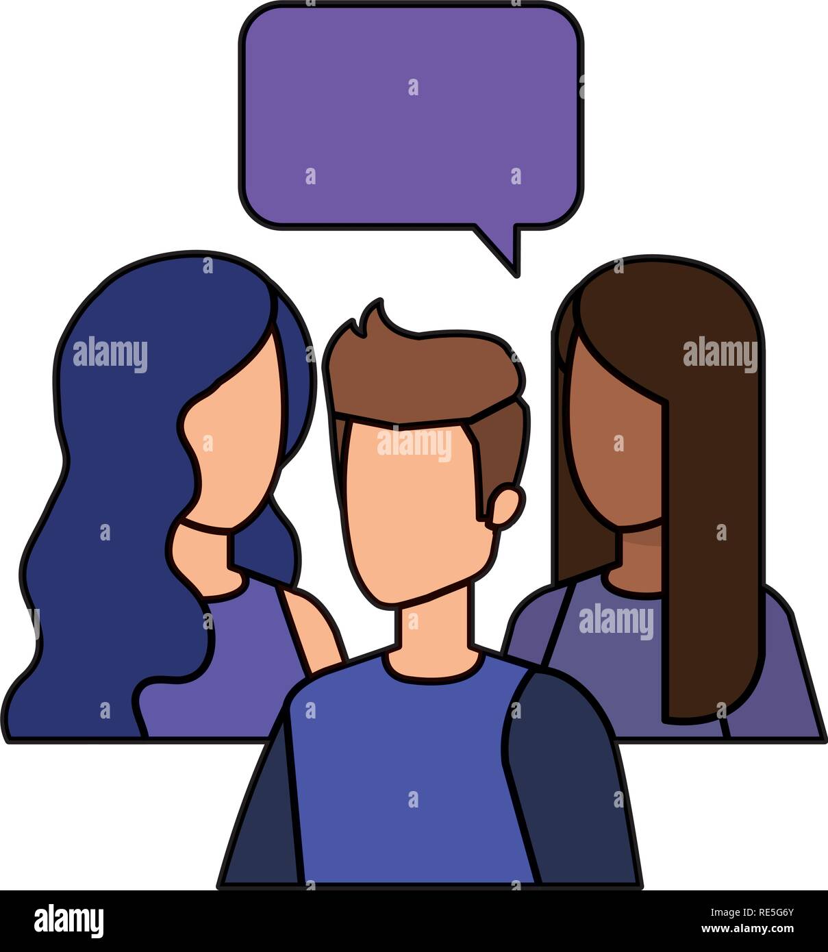 group of people with speech bubble characters Stock Vector Image & Art ...
