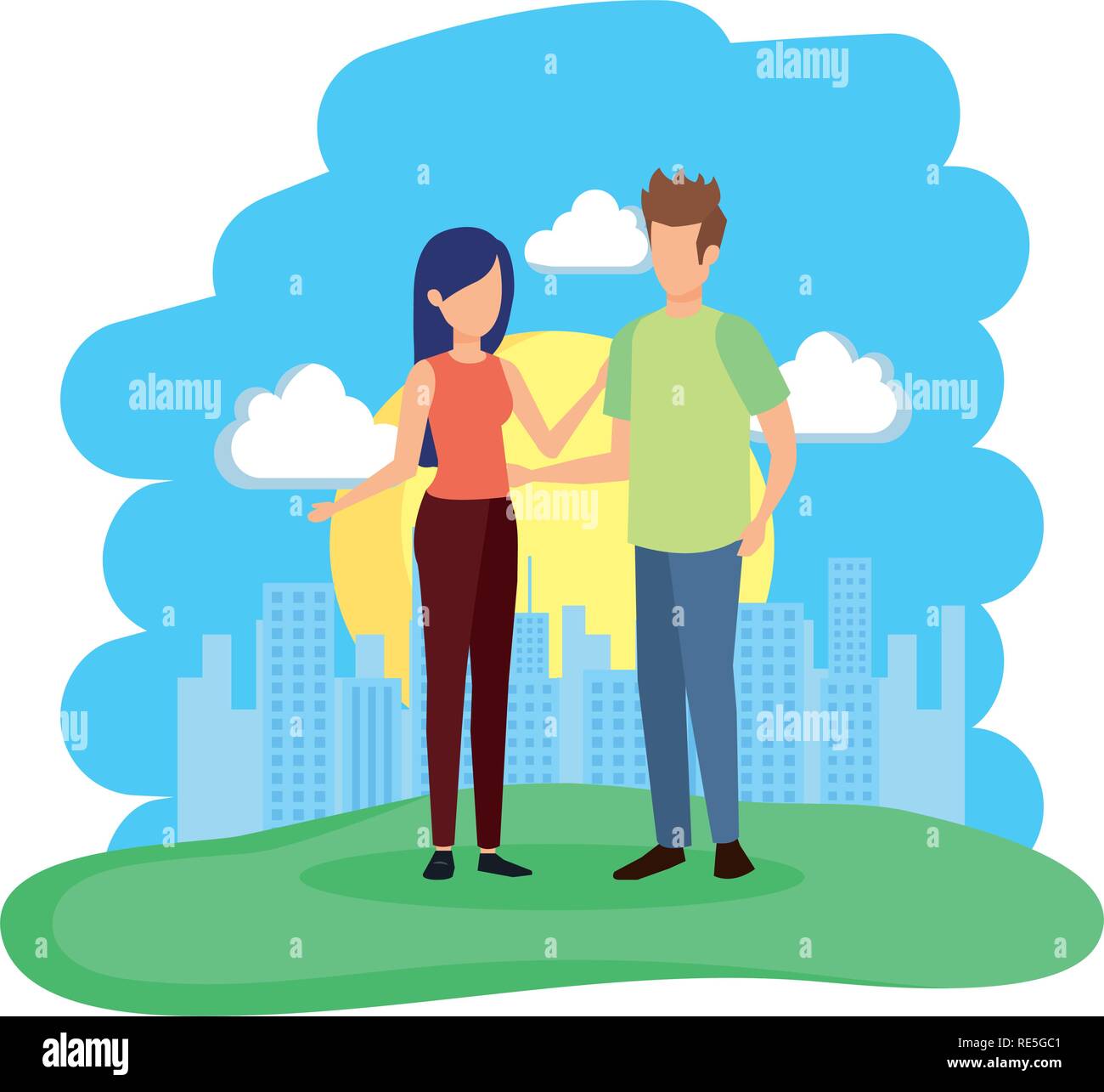 couple in the camp characters Stock Vector Image & Art - Alamy