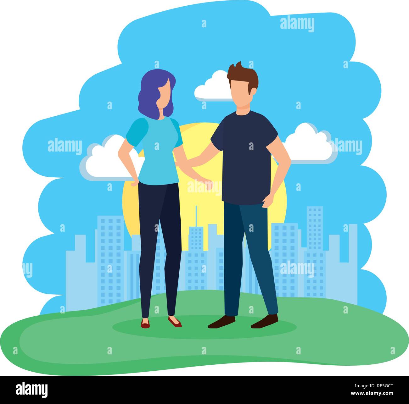 couple in the camp characters Stock Vector Image & Art - Alamy