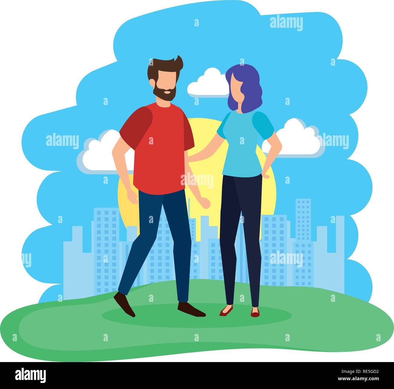 couple in the camp characters Stock Vector Image & Art - Alamy