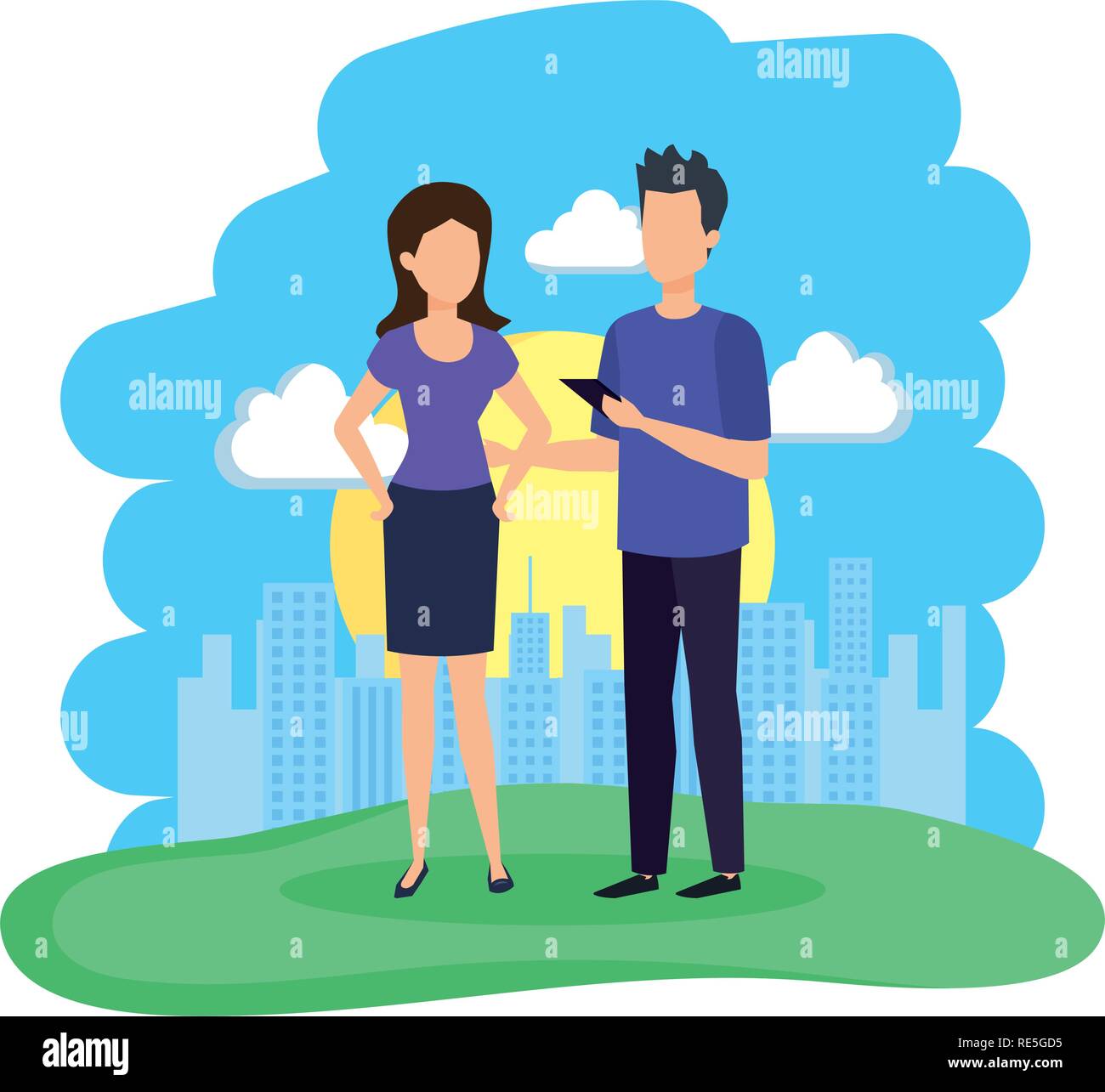 couple in the camp characters Stock Vector Image & Art - Alamy