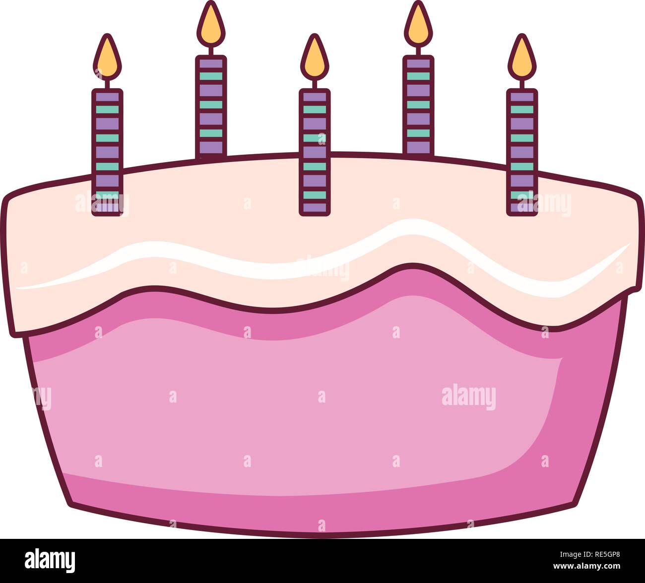 sweet birthday cake with candles vector illustration design Stock ...
