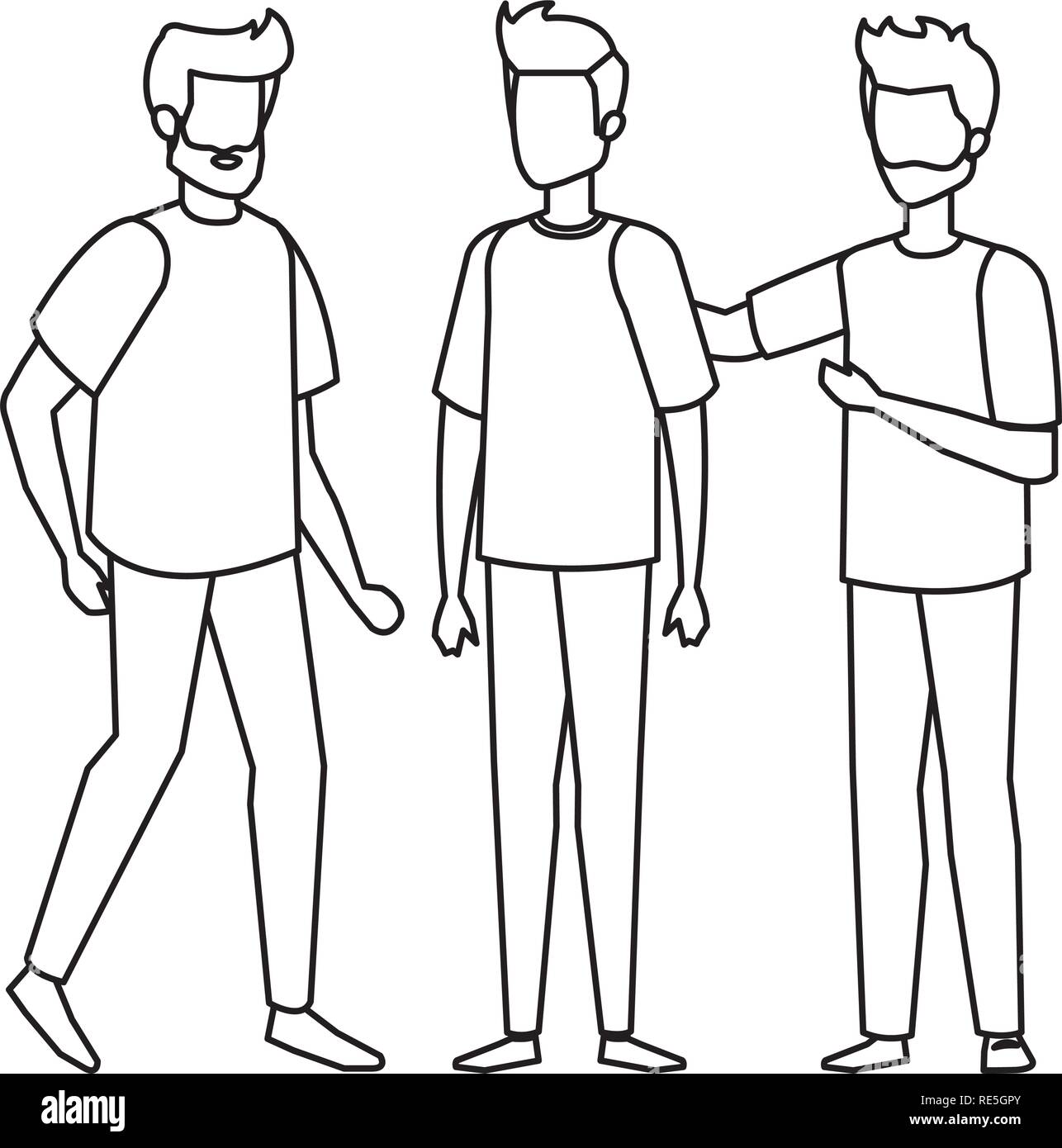 group of men avatars characters Stock Vector Image & Art - Alamy