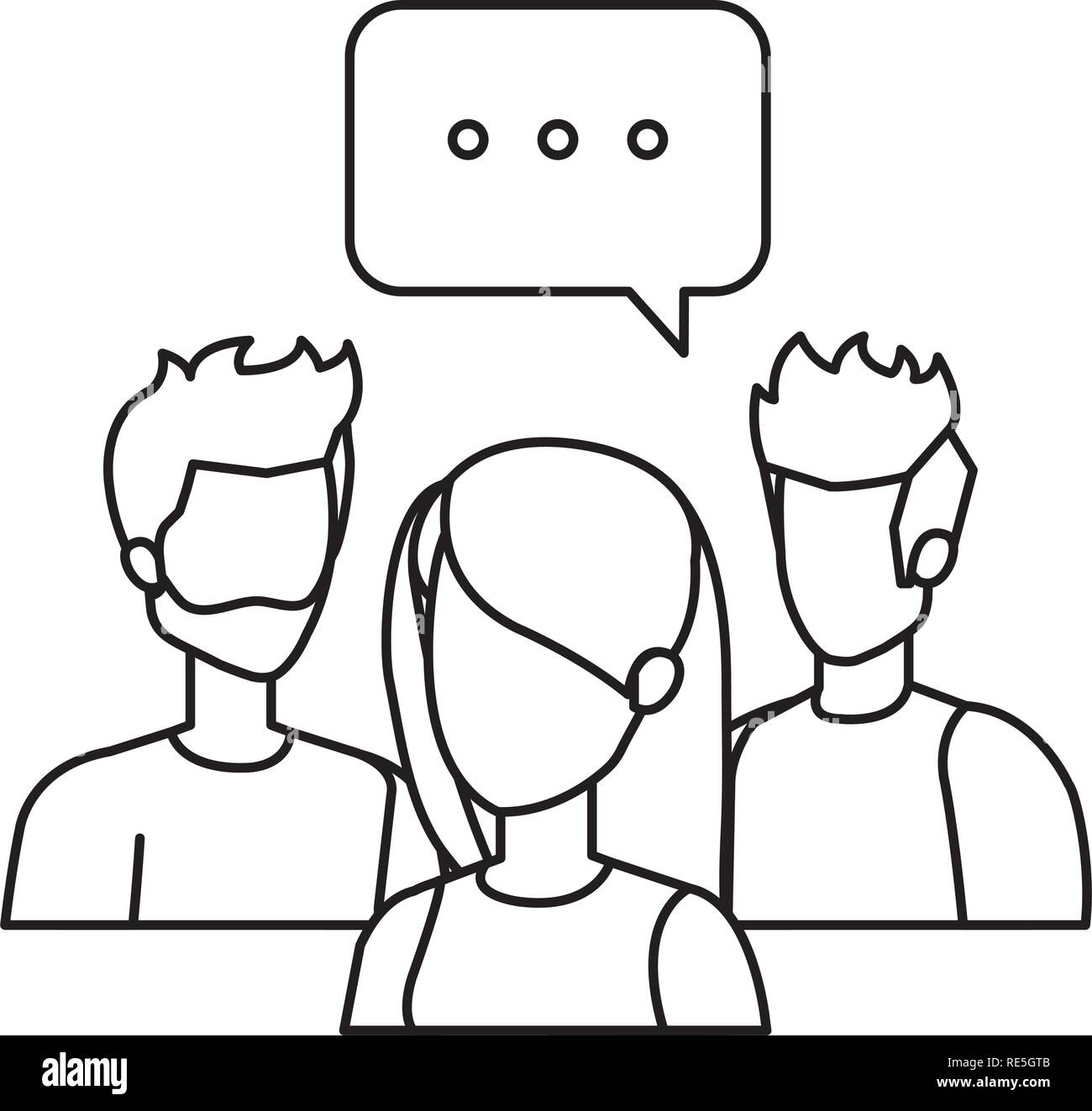 group of people with speech bubble characters Stock Vector Image & Art ...