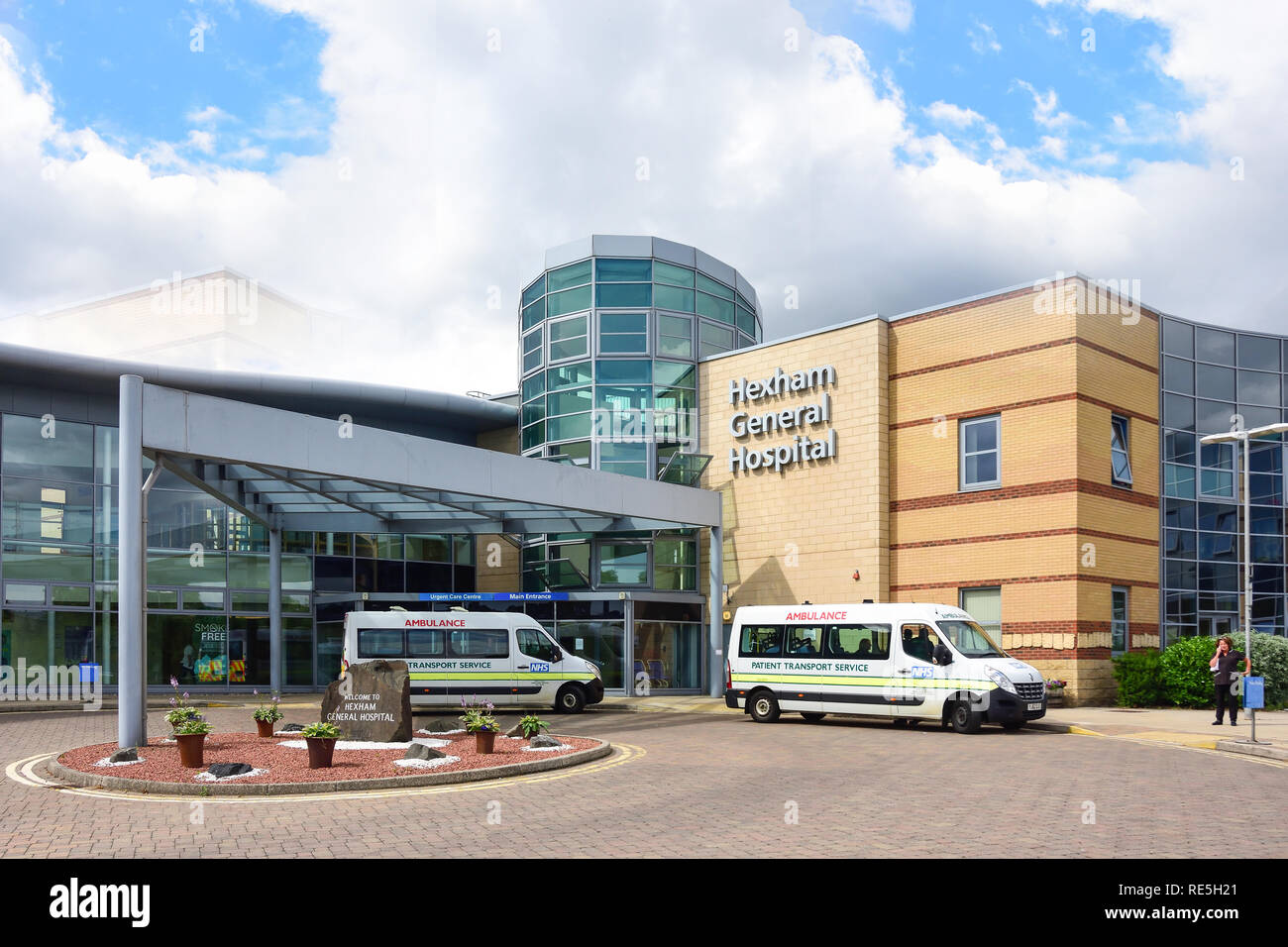 Entrance to Hexham General Hospital, Dene Avenue, Hexham, Northumberland, England, United Kingdom Stock Photo