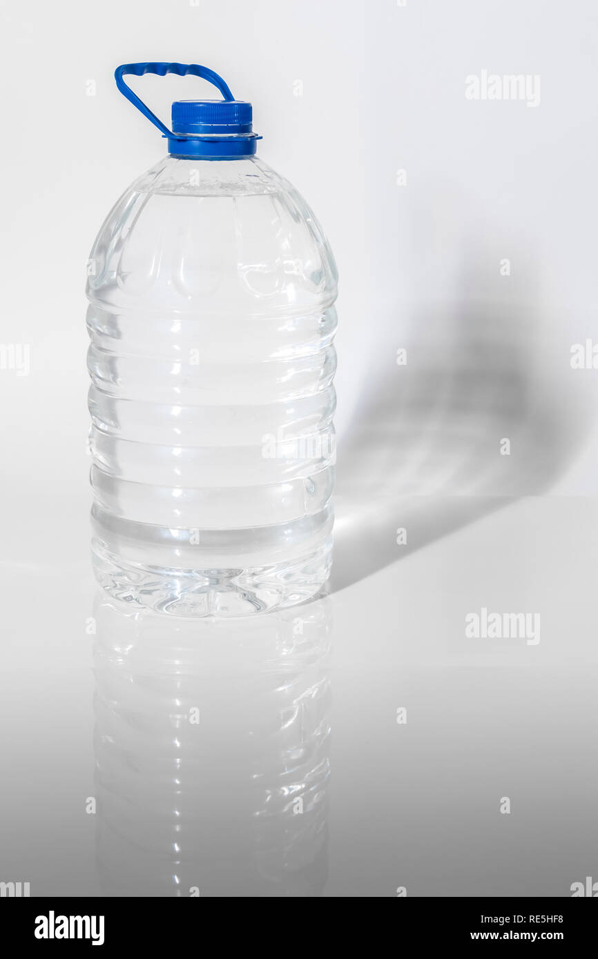 Five-liter plastic bottle with clean water. Stock Photo