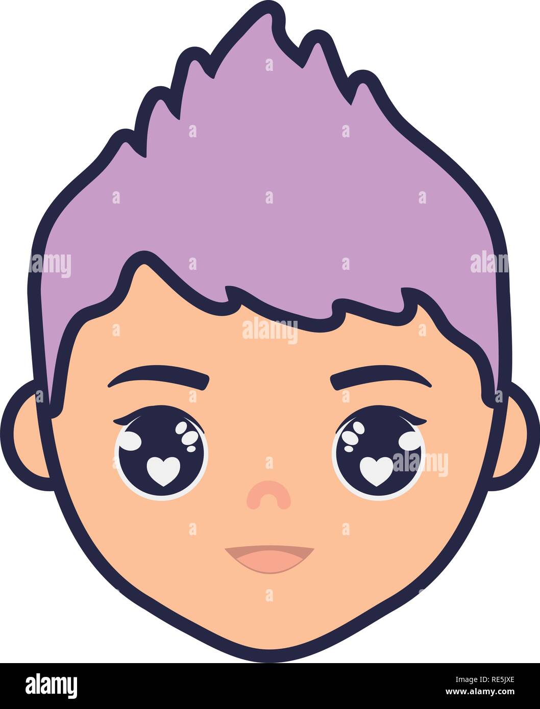 teenager boy young head character vector illustration design Stock ...