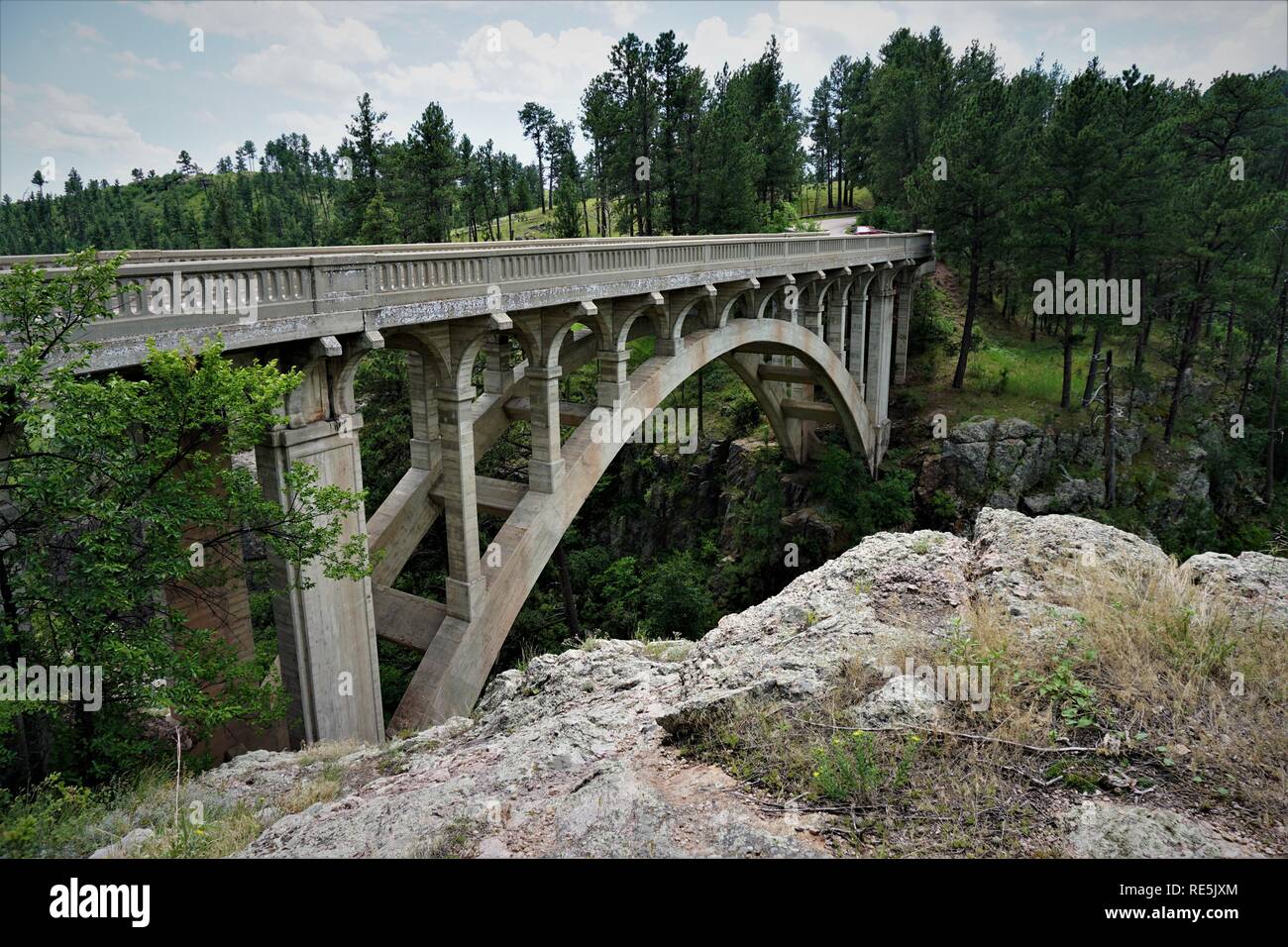 Historic District Beaver Creek Bridge, Wind Cave National Park Stock