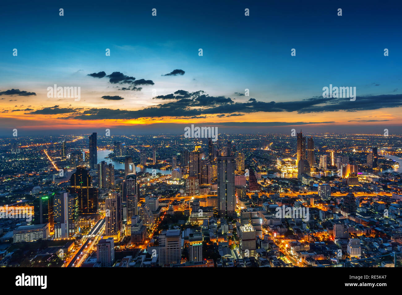 Aerial view of Bangkok cityscape, Thailand Stock Photo - Alamy