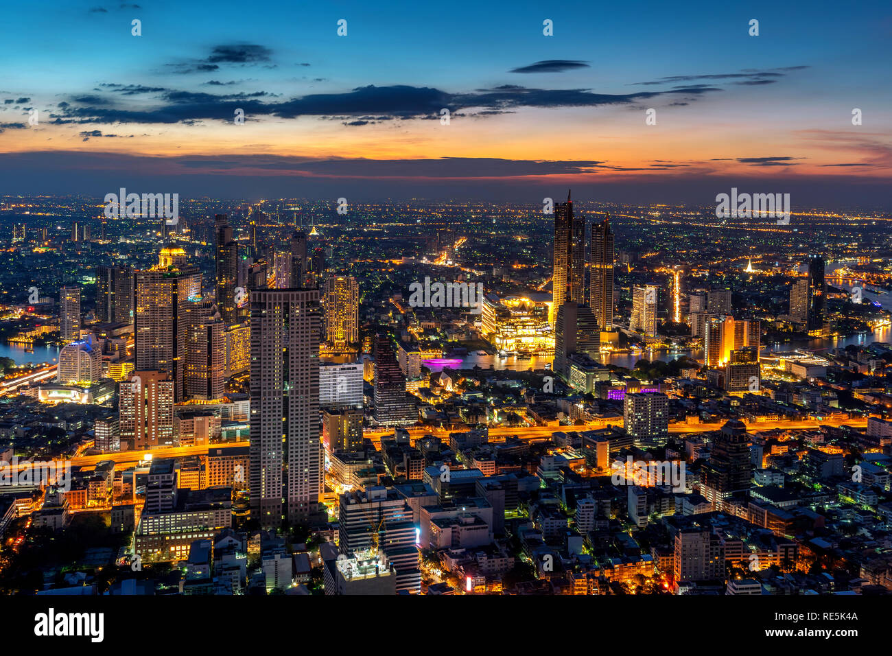 Aerial view of Bangkok cityscape, Thailand Stock Photo - Alamy