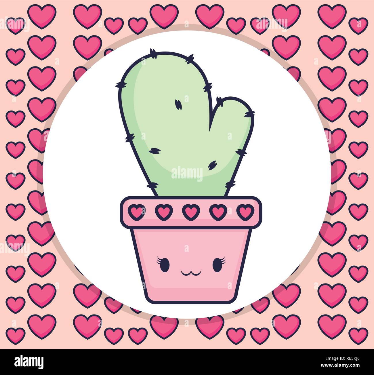 cute cactus plant kawaii character vector illustration design Stock ...