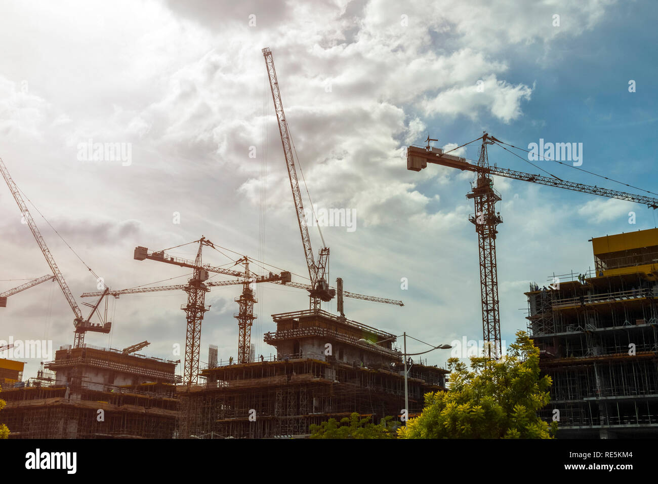 View of Construction of high-rise apartment buildings and offices Stock Photo ...
