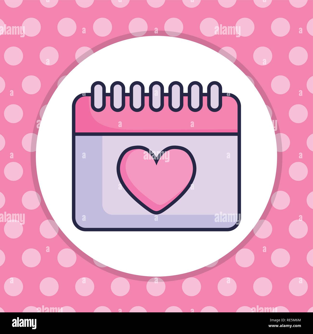calendar with heart valentines day vector illustration design Stock ...