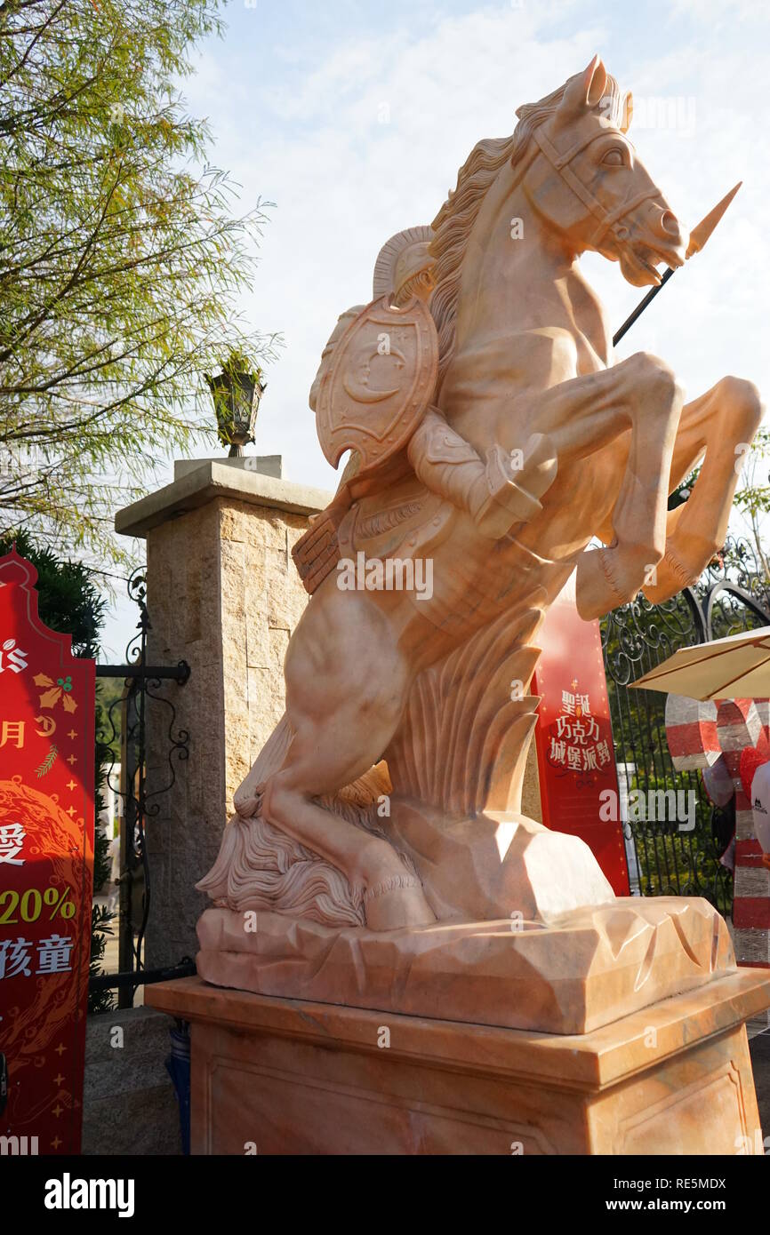 The statue of Cona's Chocolate Castle Stock Photo Alamy