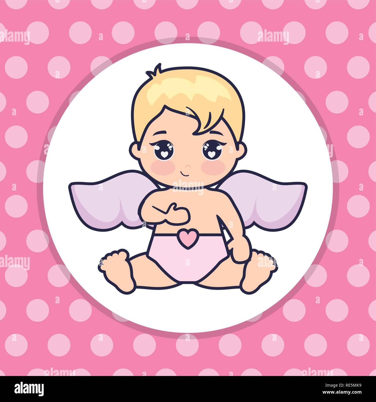 little cupid baby character vector illustration design Stock Vector ...