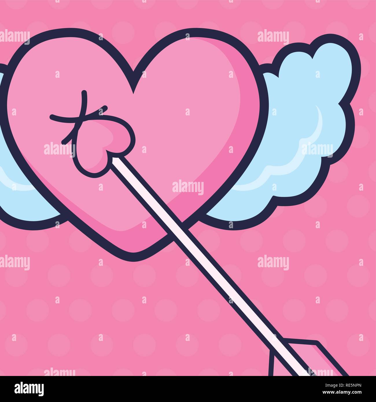 heart love with arrow vector illustration design Stock Vector Image ...