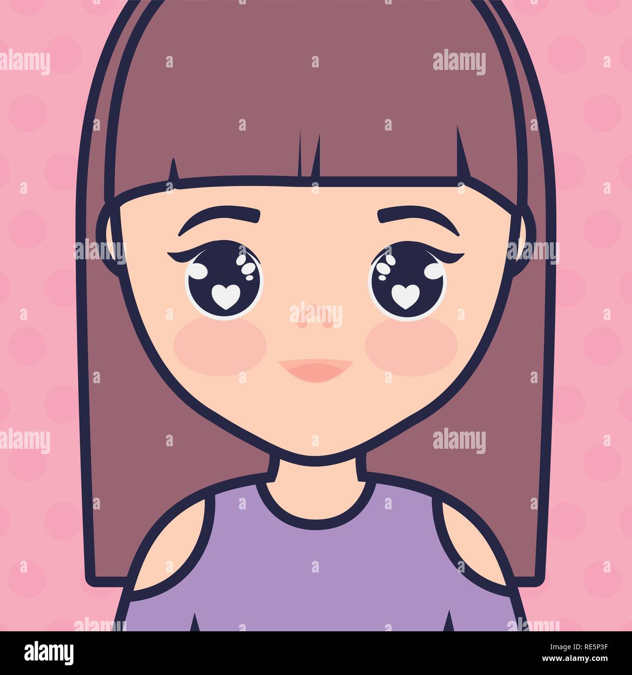 cute and little girl character vector illustration design Stock Vector ...