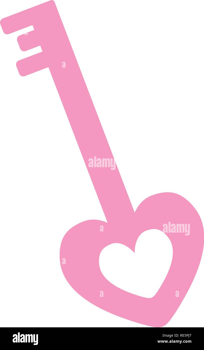 antique key with heart love vector illustration design Stock Vector ...