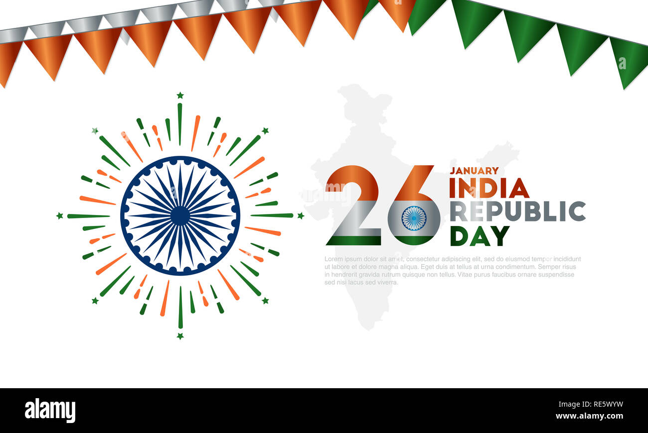Illustration of Happy Indian Republic day celebration poster or banner  background, india flag, 26 january, independence day Stock Photo - Alamy