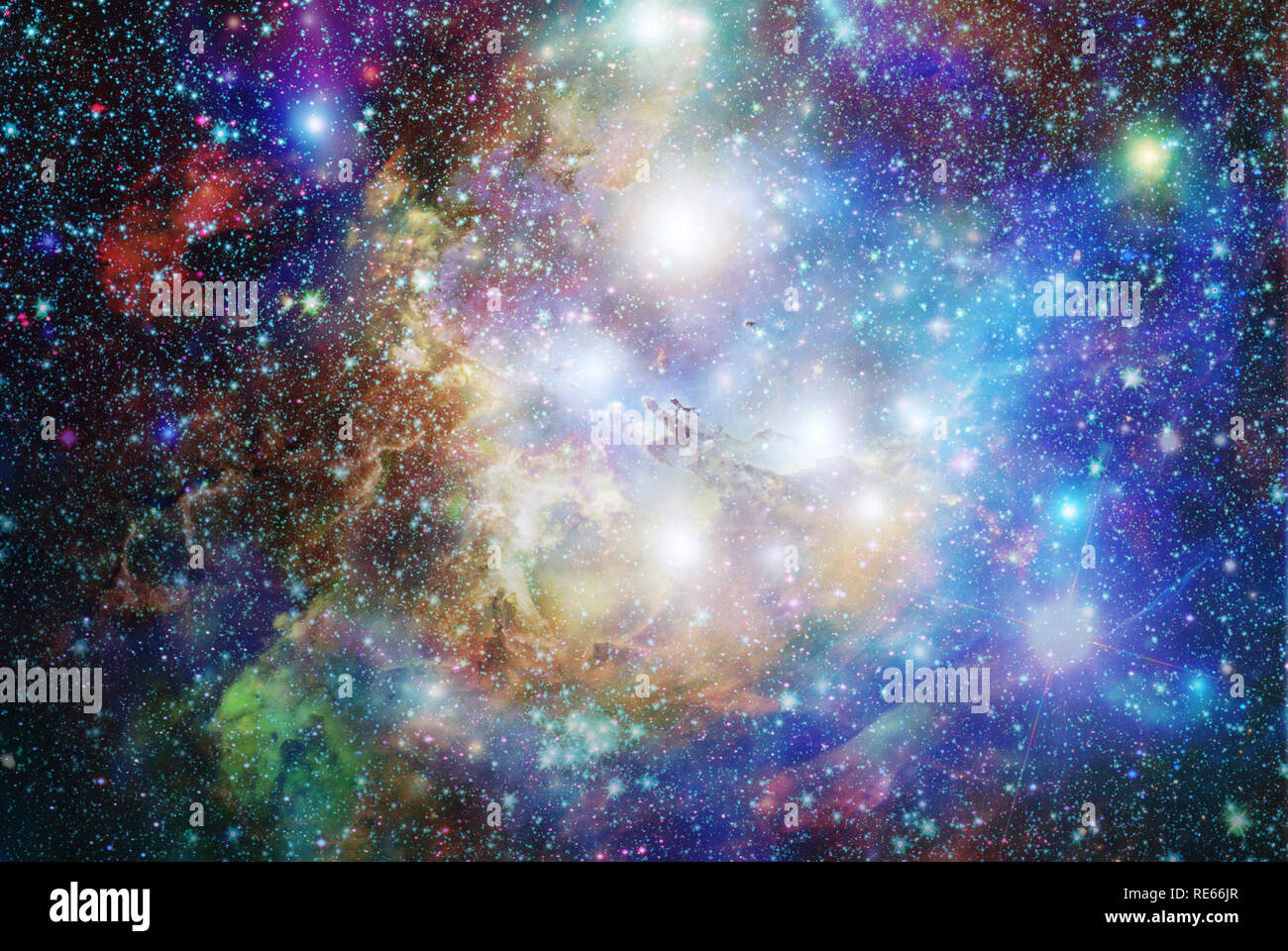 composite of various space, nebula and stars images Stock Photo