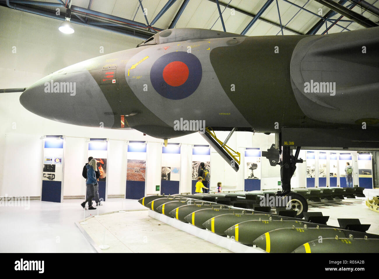 Vulcan WWII Military Bomber Aircraft on display at the RAF Museum, London, UK Stock Photo