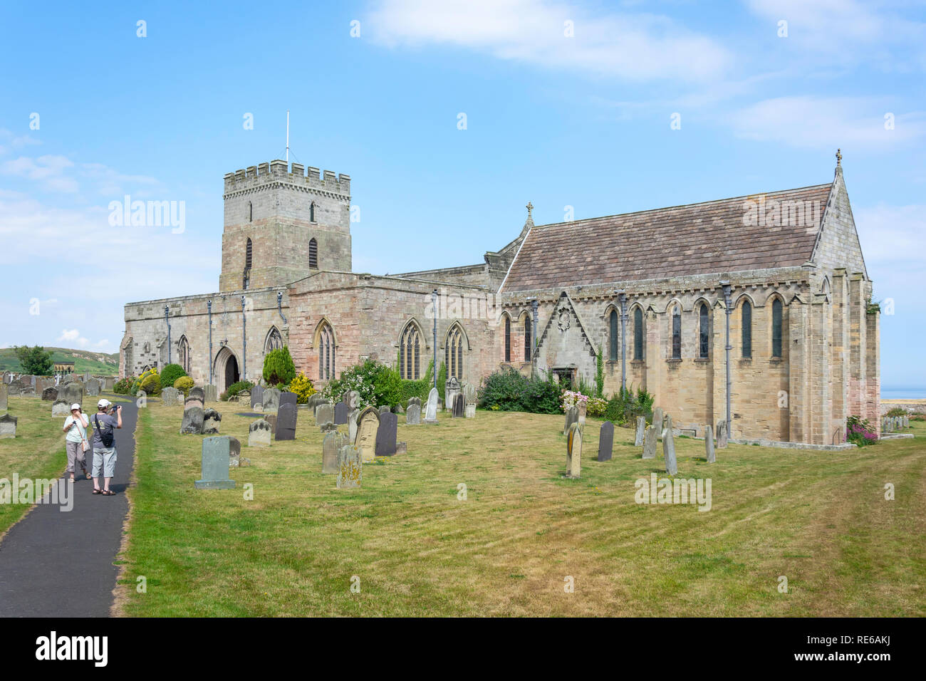 St Aidan's Church, Bamburgh, Northumberland, England, United Kingdom Stock Photo