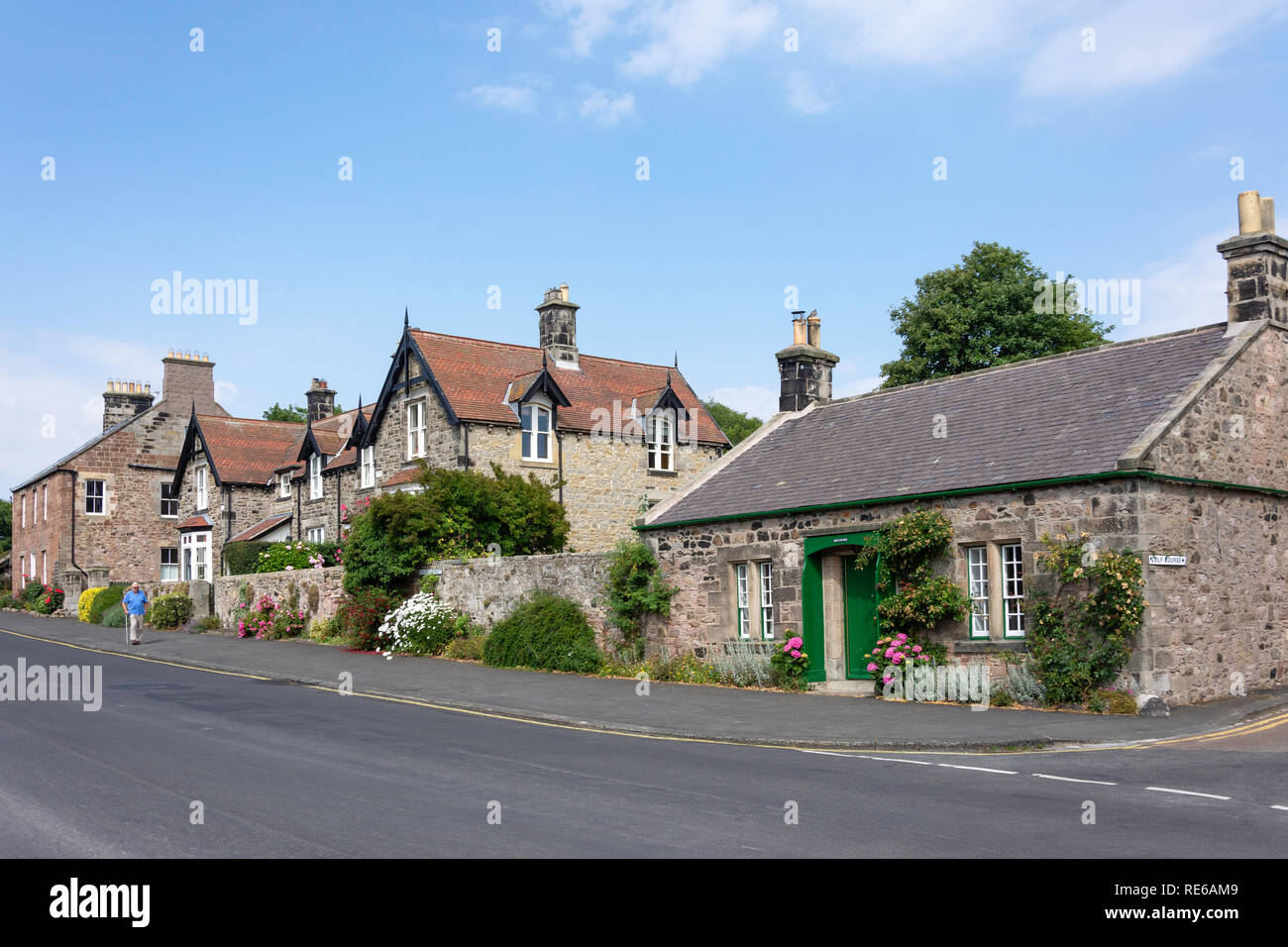 Period houses, Church Street, Bamburgh, Northumberland, England, United Kingdom Stock Photo