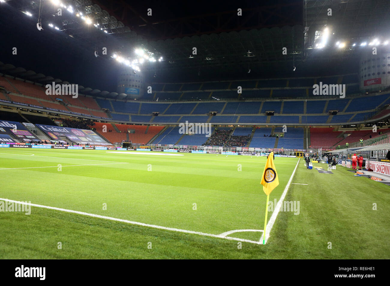 Milan, Italy. 19th January 2019. Giuseppe Meazza San Siro Stadium before the Serie A match between FC Internazionale and Us Sassuolo Calcio. Credit: Marco Canoniero/Alamy Live News Stock Photo
