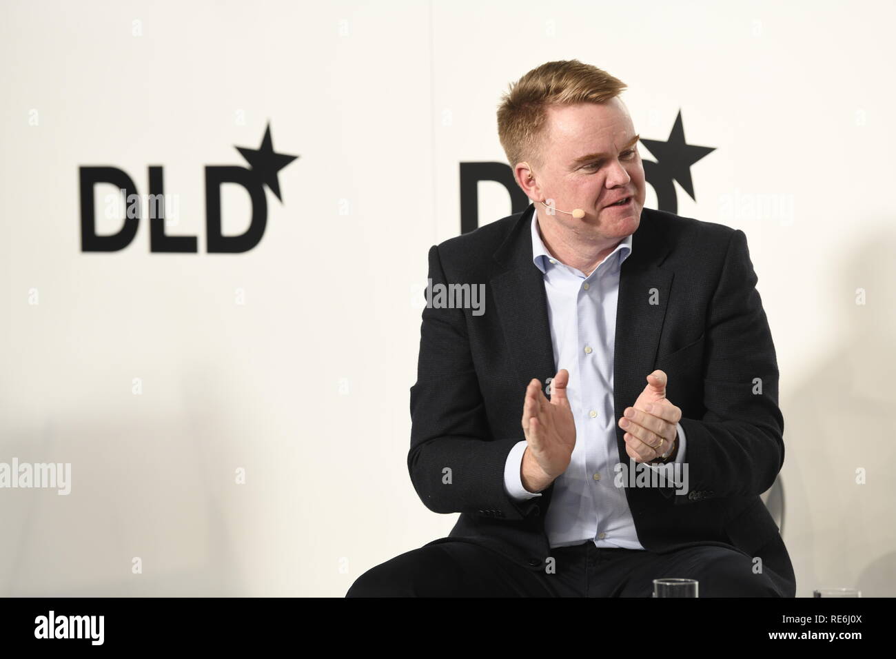 Martin Weiss (Hubert Burda Media Holding) speaks at the DLD Munich Conference 2019, Europe’s big innovation conference, Museum Stage, Munich, January 20, 2019 Foto: Andreas Gebert/picture alliance | Verwendung weltweit Stock Photo