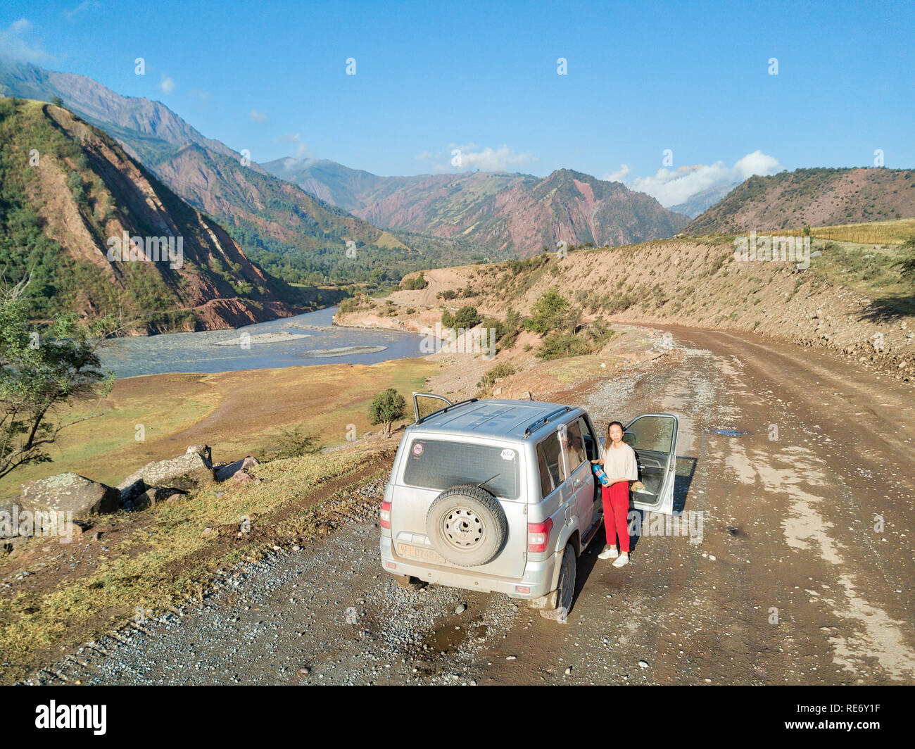 Exploring the Pamir Highway, taken in Tajikistan in August 2018 taken in hdr Stock Photo