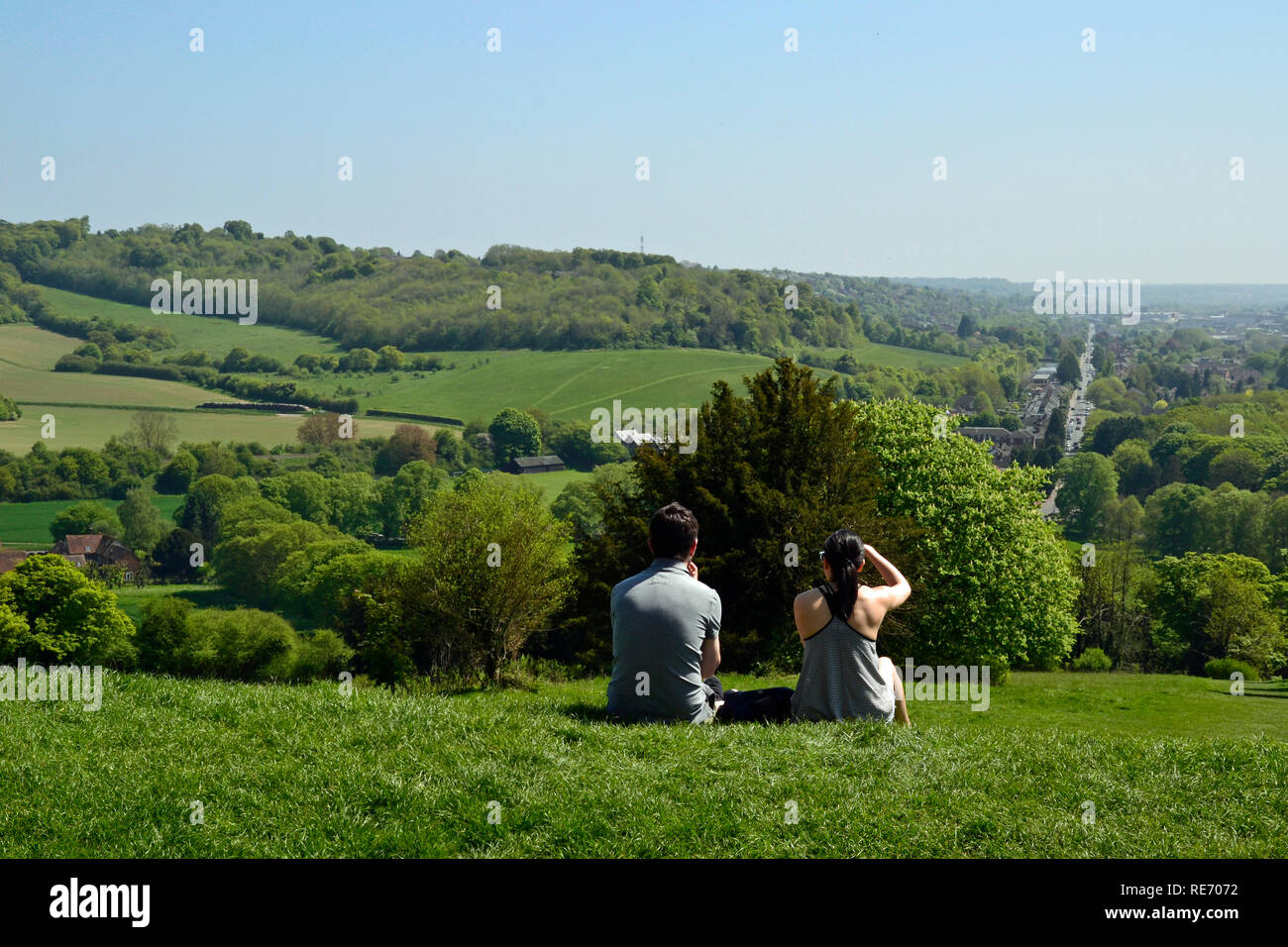 People looking towards High from the Dashwood Mausoleum on West